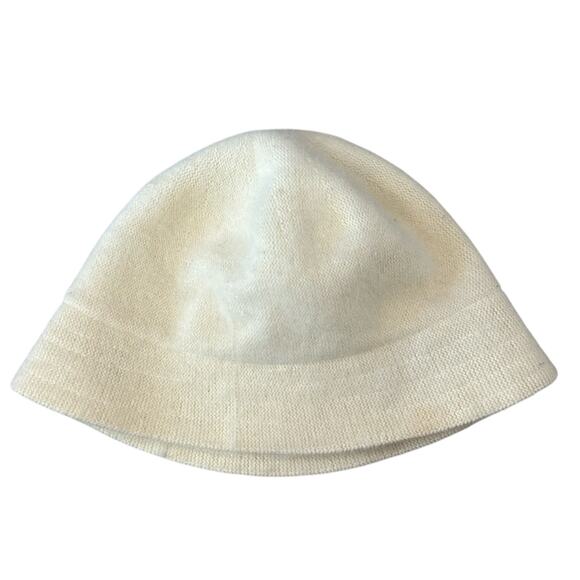 Angora rabbit, wool bucket hat- fuzzy cream- OS- vintage some wear-Y2K retro - Picture 1 of 7